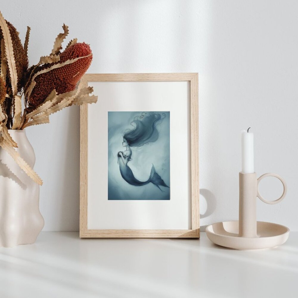 The Silence of Tides – Mermaid Dreamscape Art Print